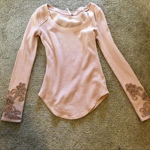 Free People Dusty Rose Thermal top